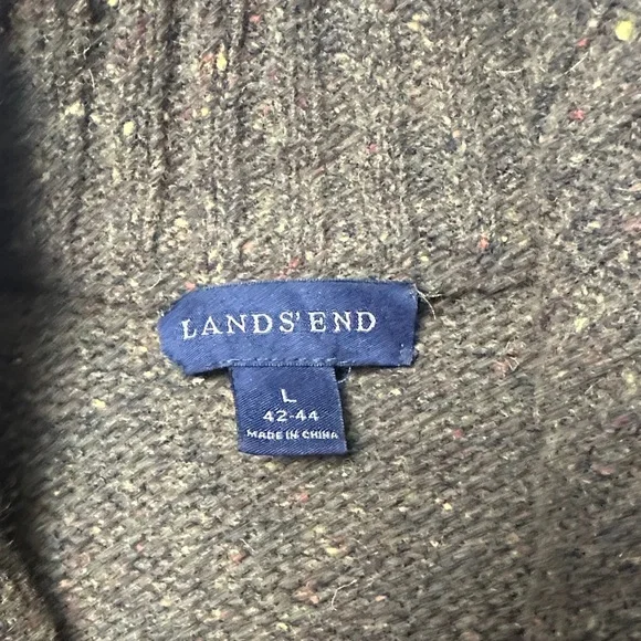 Lands' End Men's Wool Turtleneck Sweater in Olive - Picture 4 of 9